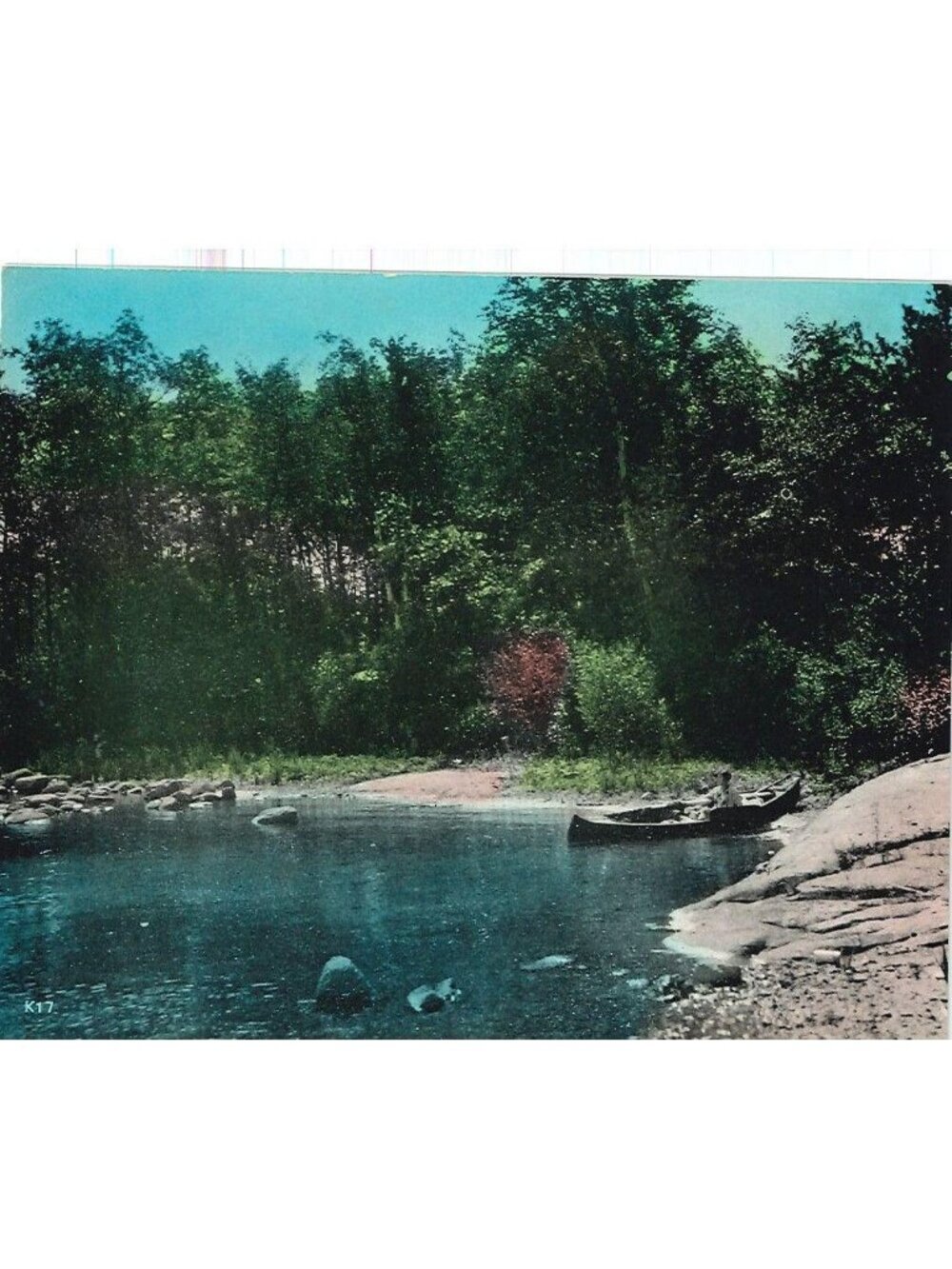 🎨 2 for $20 🎨Vintage Calendar Print Canoe on the Lake 4x5